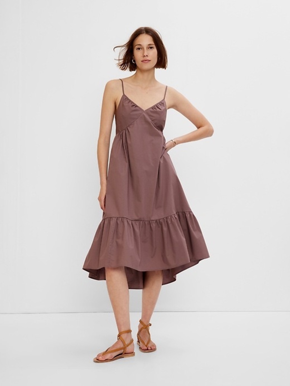 Gap V-Neck Cami Midi Dress Large
